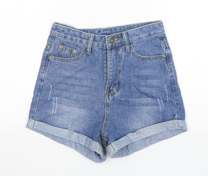 Shein  Womens Blue  Cotton Bermuda Shorts Size XS L3 in Regular