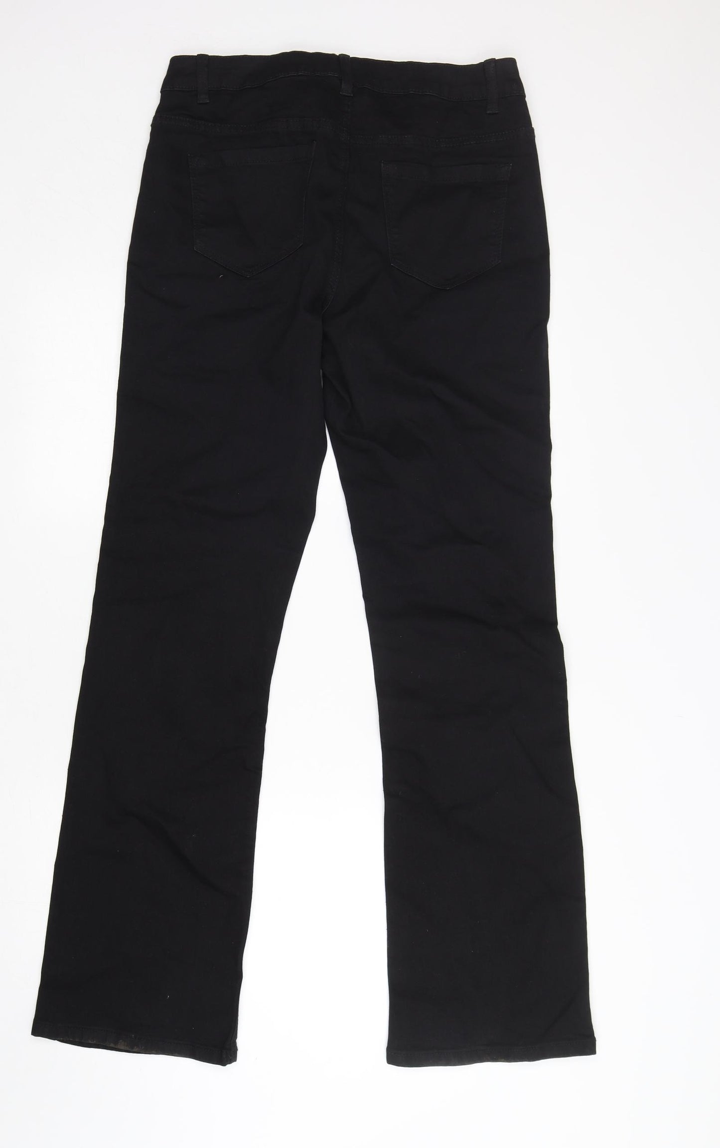 George Womens Black  Cotton Bootcut Jeans Size 14 L32 in Regular