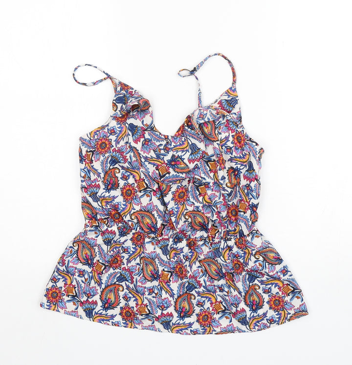Pep&Co Womens Multicoloured Paisley Polyester Basic Tank Size 12 V-Neck