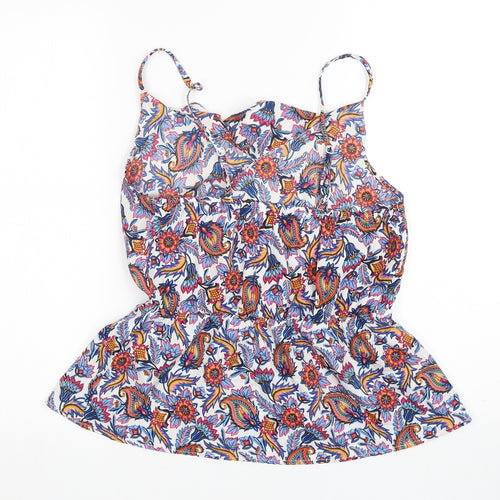 Pep&Co Womens Multicoloured Paisley Polyester Basic Tank Size 12 V-Neck