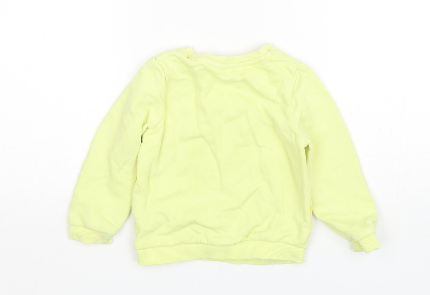 M&S Girls Yellow  Cotton Pullover Sweatshirt Size 2-3 Years