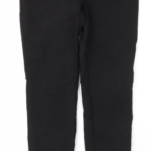NEXT Girls Black  Viscose Carrot Trousers Size 10 Years L23 in Regular Zip