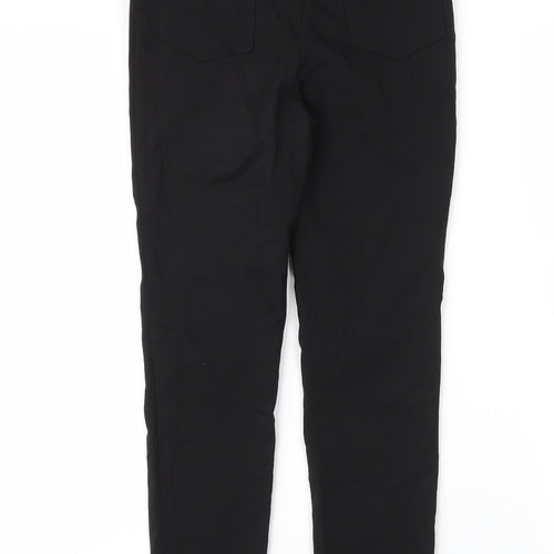 NEXT Girls Black  Viscose Carrot Trousers Size 10 Years L23 in Regular Zip