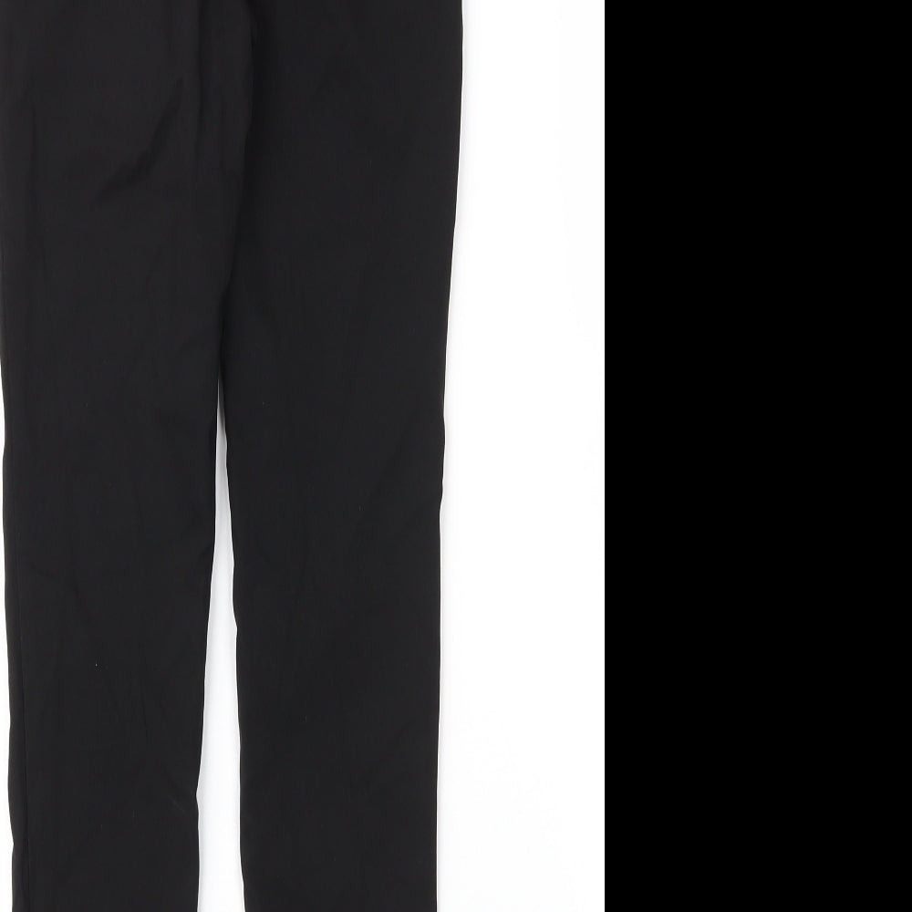 NEXT Girls Black  Viscose Carrot Trousers Size 10 Years L23 in Regular Zip