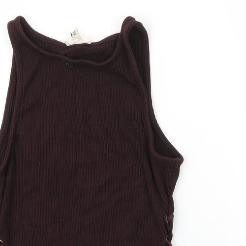 River Island Girls Brown  Viscose Basic Tank Size 10 Years Round Neck