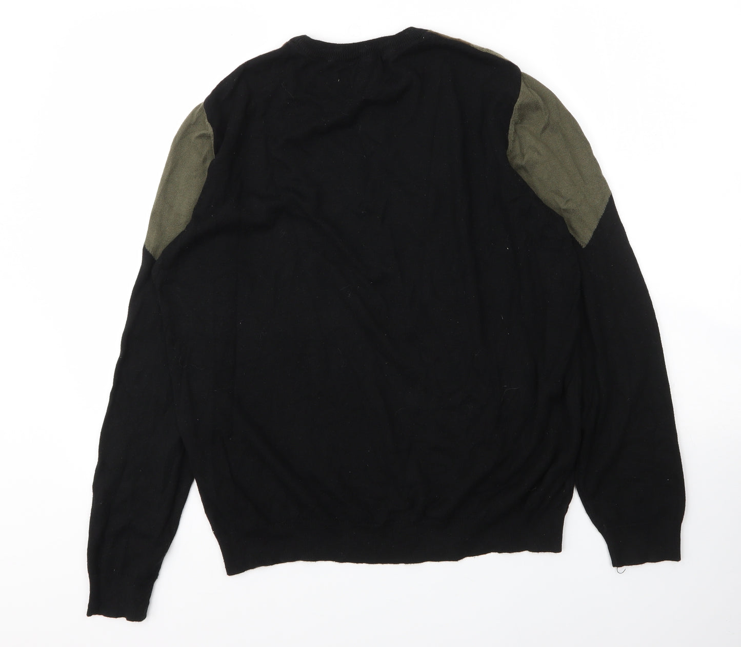 River Island# Mens Black Round Neck  Acrylic Pullover Jumper Size L
