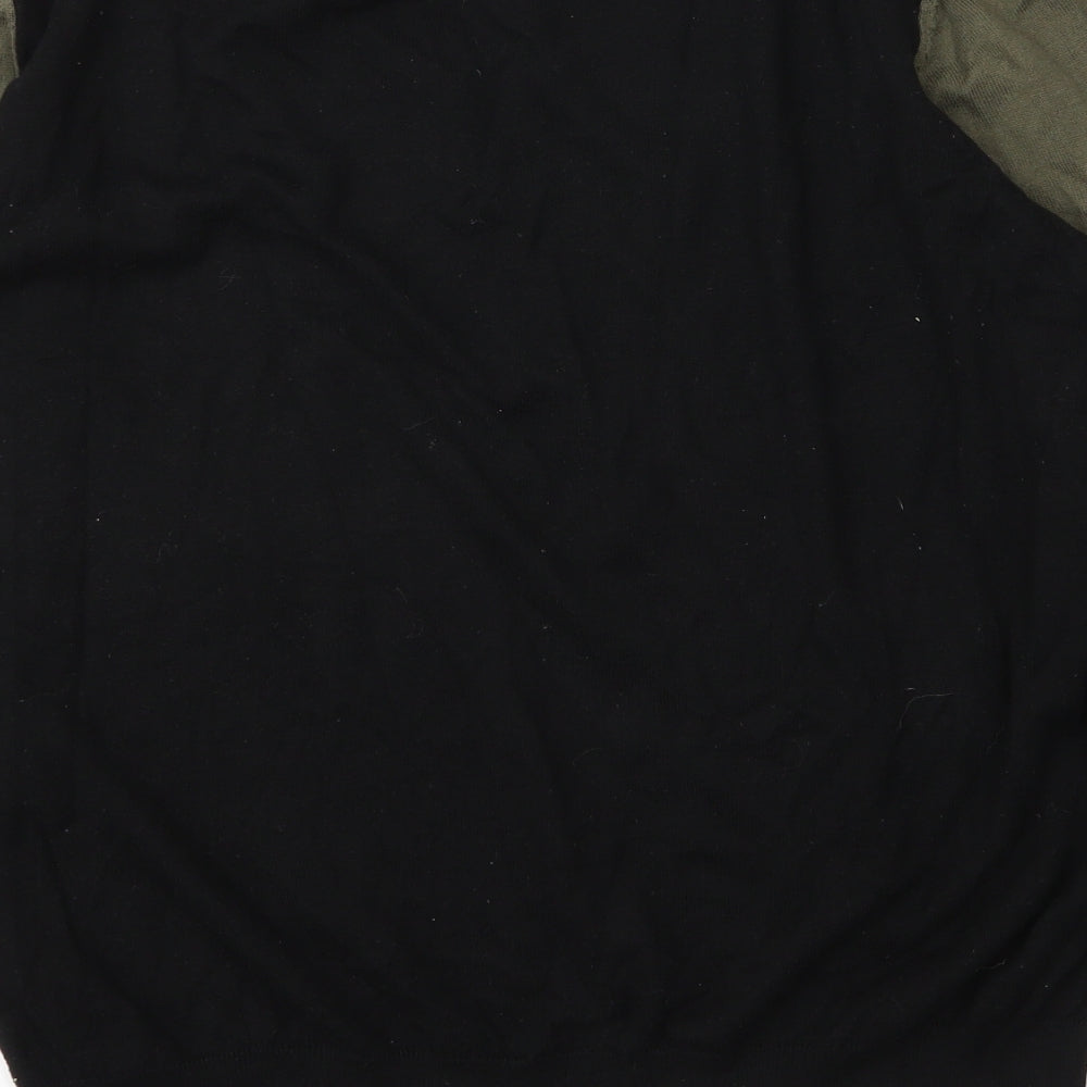 River Island# Mens Black Round Neck  Acrylic Pullover Jumper Size L
