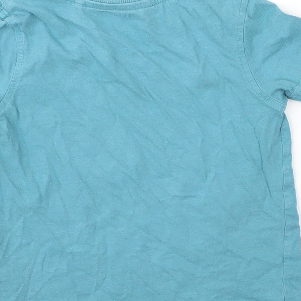 George Boys Blue  Cotton Basic T-Shirt Size 2 Years Round Neck