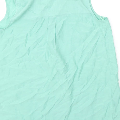M&S Womens Green  Viscose Basic Blouse Size 10 V-Neck