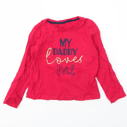 George Boys Red  Cotton Basic T-Shirt Size 4 Years Round Neck