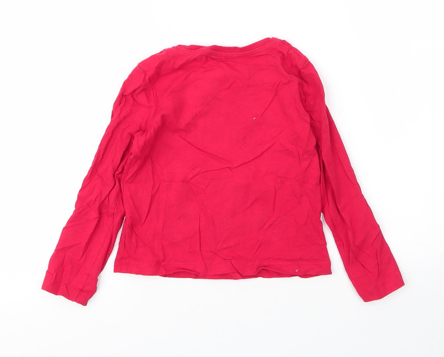 George Boys Red  Cotton Basic T-Shirt Size 4 Years Round Neck