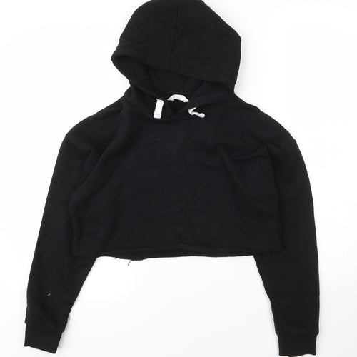 Matalan Girls Black  Cotton Pullover Hoodie Size 12 Years