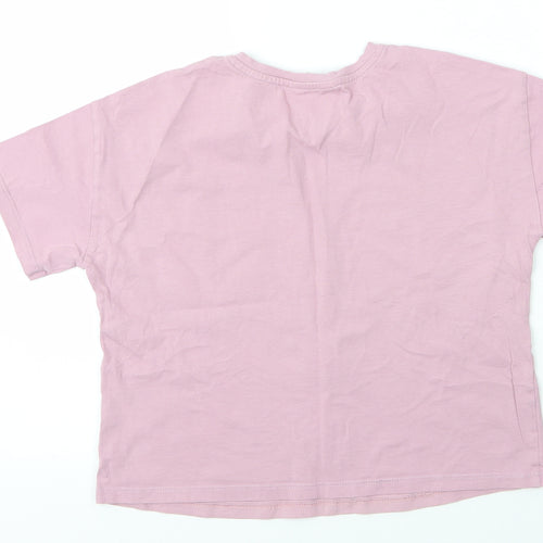 George Girls Purple  Cotton Basic T-Shirt Size 12 Years Round Neck