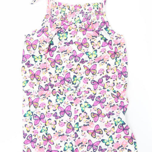 Primark Girls Pink  Cotton Romper One-Piece Size 6 Years   - Butterflies