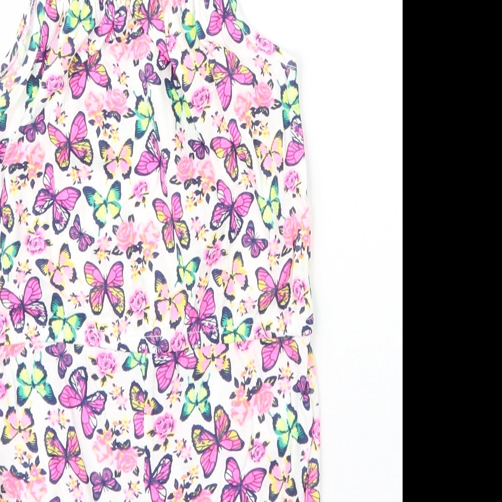 Primark Girls Pink  Cotton Romper One-Piece Size 6 Years   - Butterflies