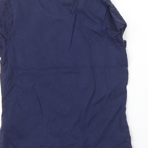George Girls Blue  Cotton Basic T-Shirt Size 4 Years Round Neck