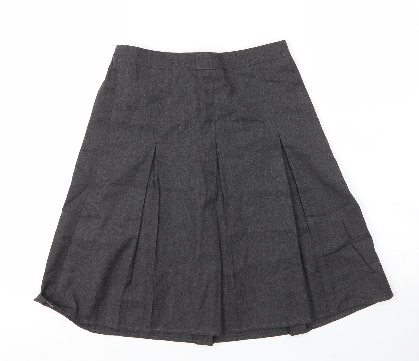 George Girls Grey  Viscose Pleated Skirt Size 12 Years  Regular Zip