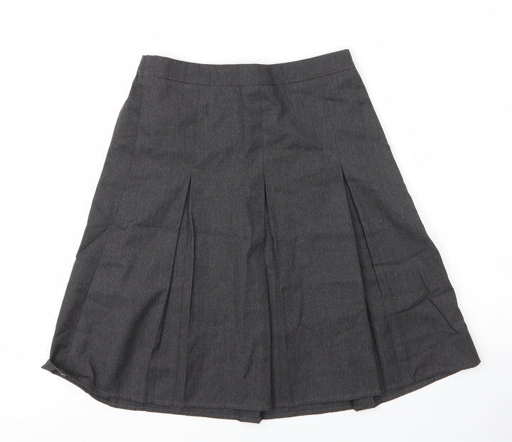 George Girls Grey  Viscose Pleated Skirt Size 12 Years  Regular Zip