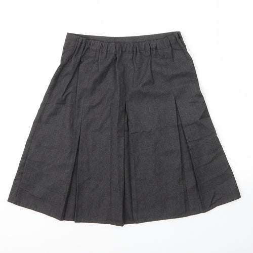 George Girls Grey  Viscose Pleated Skirt Size 12 Years  Regular Zip
