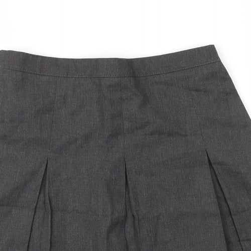 George Girls Grey  Viscose Pleated Skirt Size 12 Years  Regular Zip