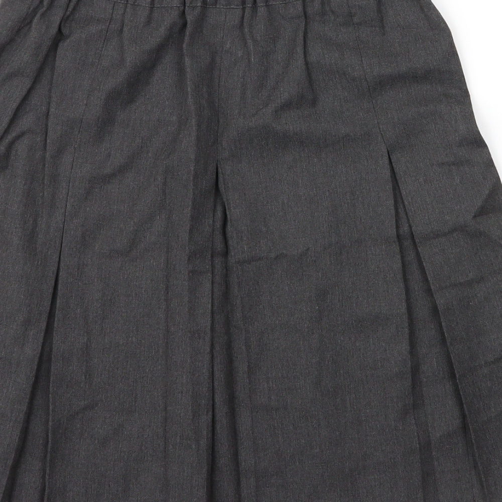 George Girls Grey  Viscose Pleated Skirt Size 12 Years  Regular Zip