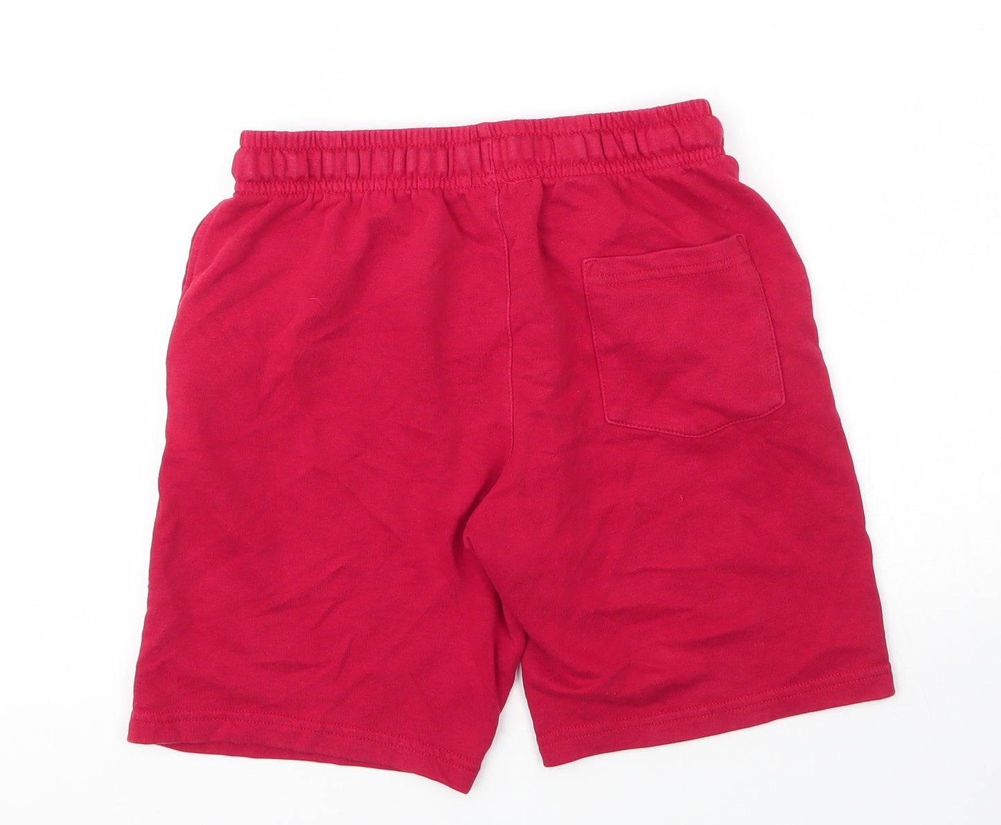 George Boys Red  Cotton Sweat Shorts Size 12 Years  Regular Drawstring