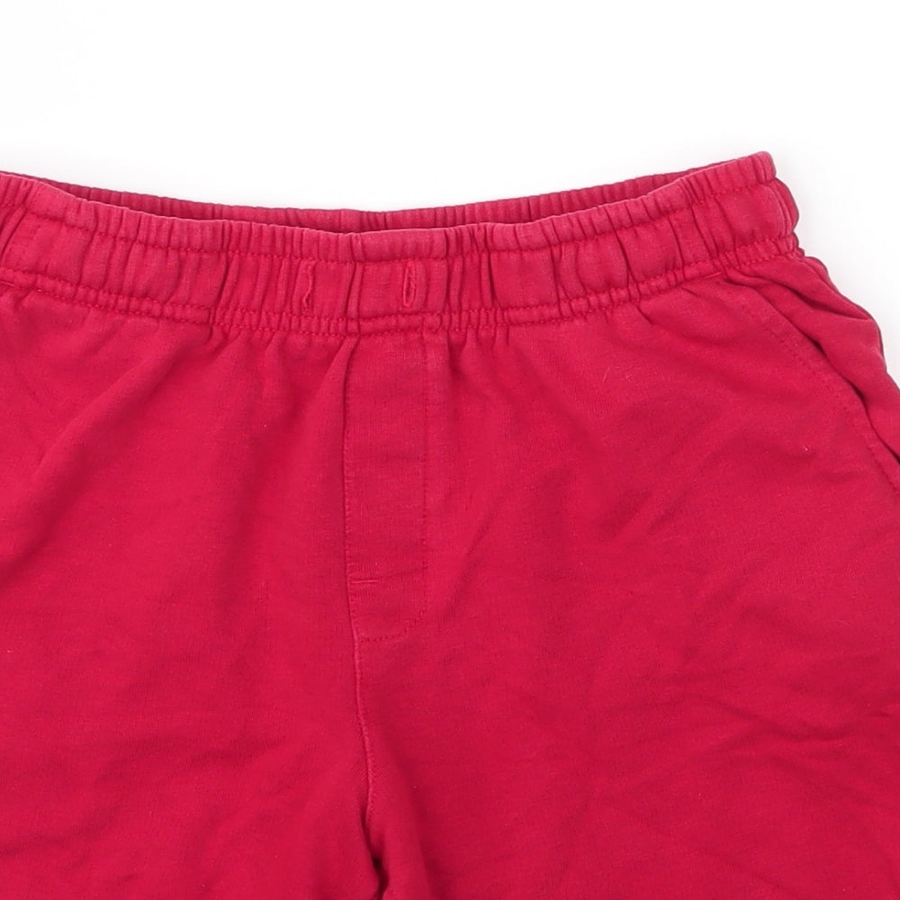 George Boys Red  Cotton Sweat Shorts Size 12 Years  Regular Drawstring
