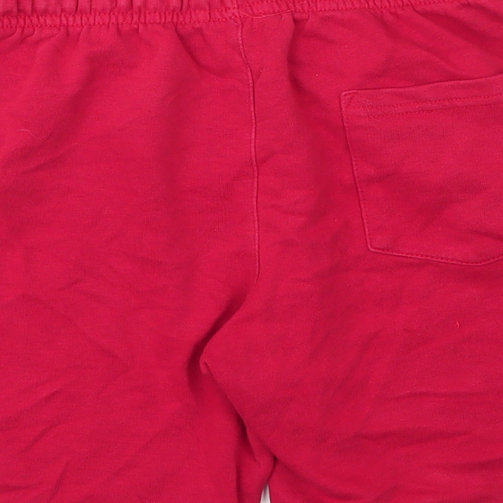 George Boys Red  Cotton Sweat Shorts Size 12 Years  Regular Drawstring
