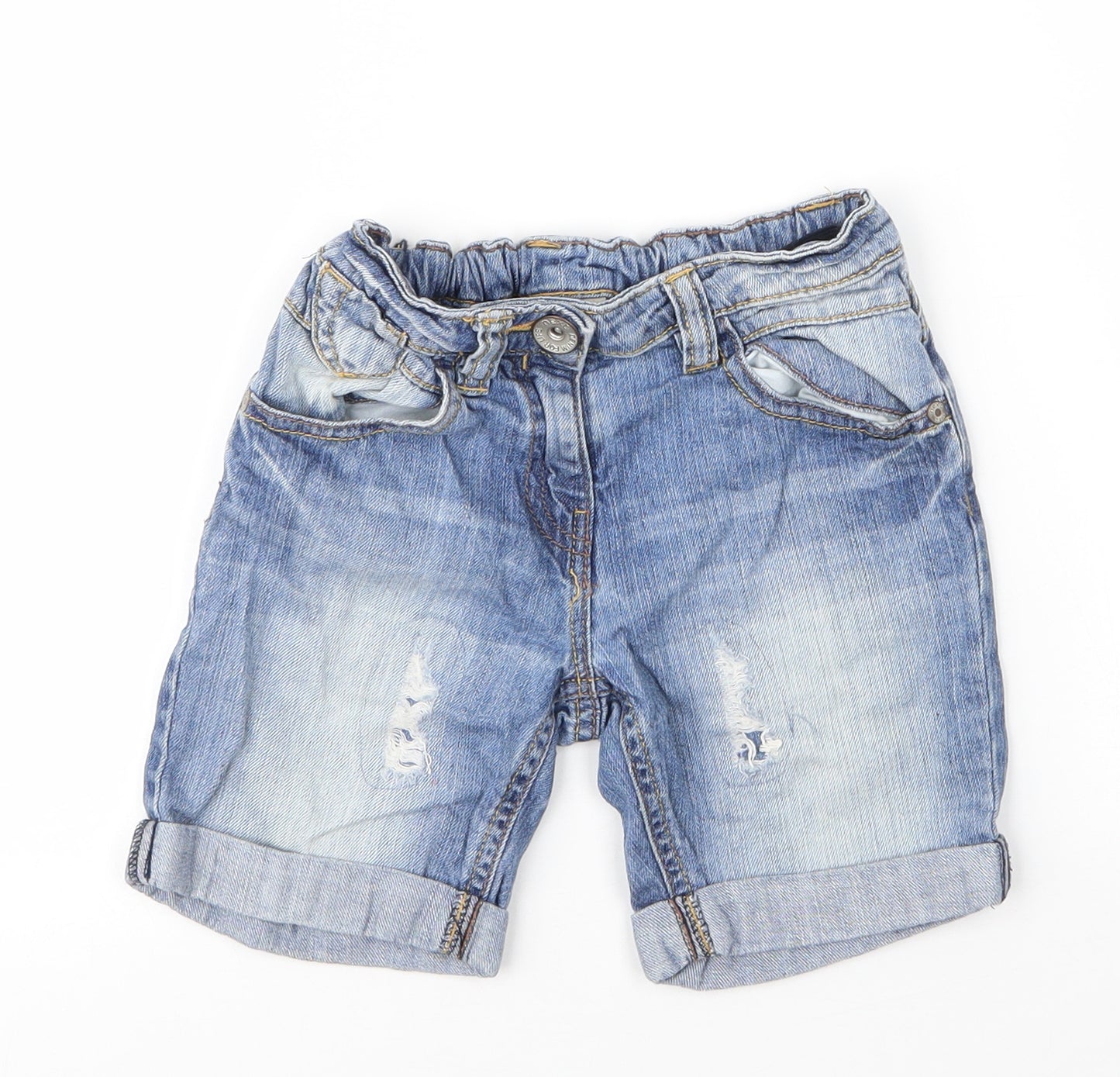 NEXT Boys Blue  Cotton Bermuda Shorts Size 5 Years  Regular Zip