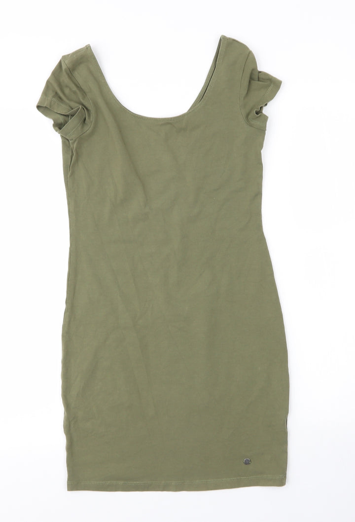 AJC Womens Green Cotton Tank Dress Size 6 Round Neck