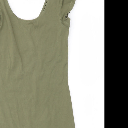 AJC Womens Green  Cotton Tank Dress  Size 6  Round Neck