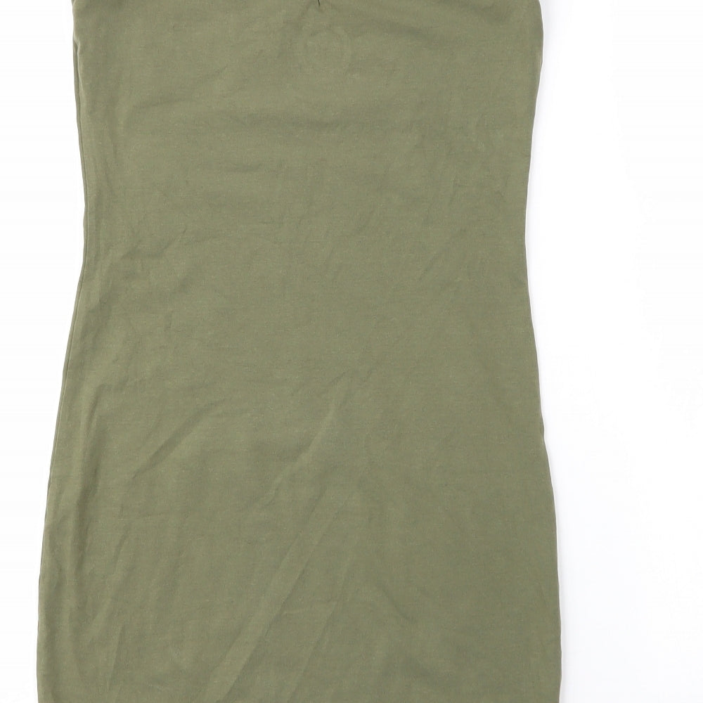 AJC Womens Green  Cotton Tank Dress  Size 6  Round Neck