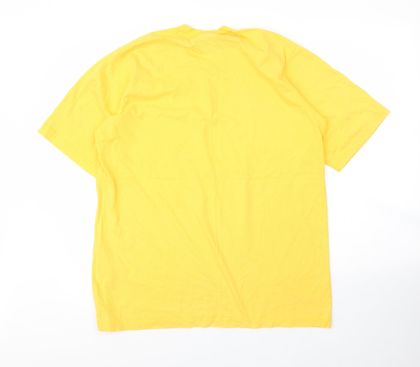 adidas Mens Yellow  Cotton  T-Shirt Size L Round Neck
