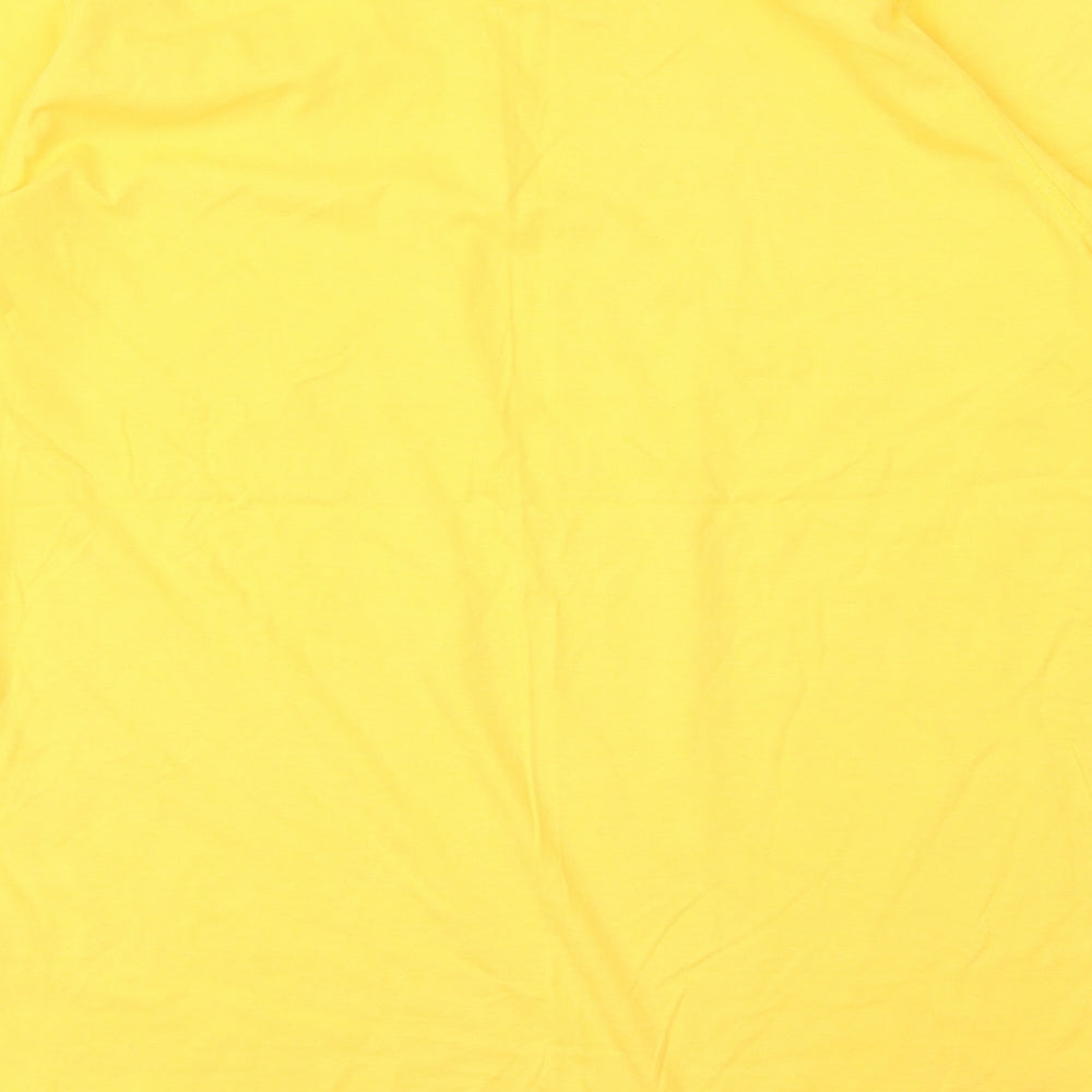 adidas Mens Yellow  Cotton  T-Shirt Size L Round Neck