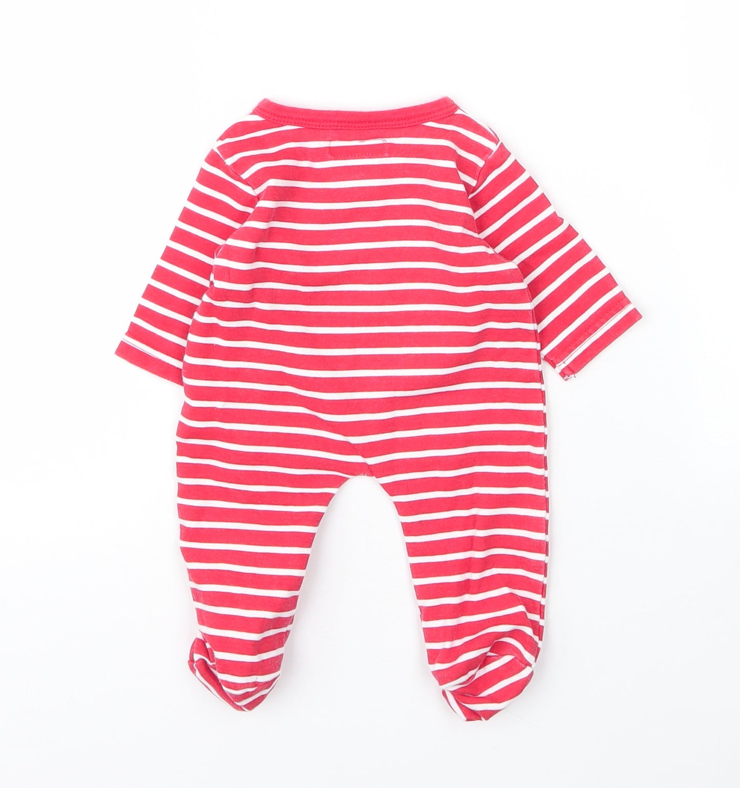 Pitter Patter Baby Red Striped Cotton Babygrow One-Piece Size Newborn  Snap