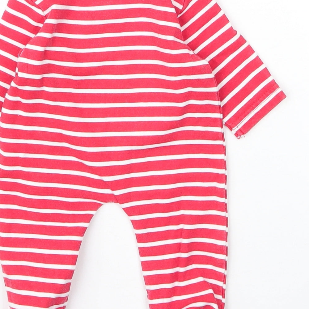 Pitter Patter Baby Red Striped Cotton Babygrow One-Piece Size Newborn  Snap