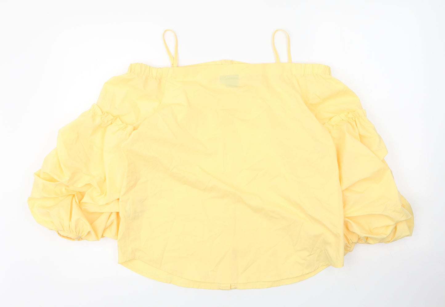 Vera Moda Womens Yellow  Viscose Basic Blouse Size M Boat Neck