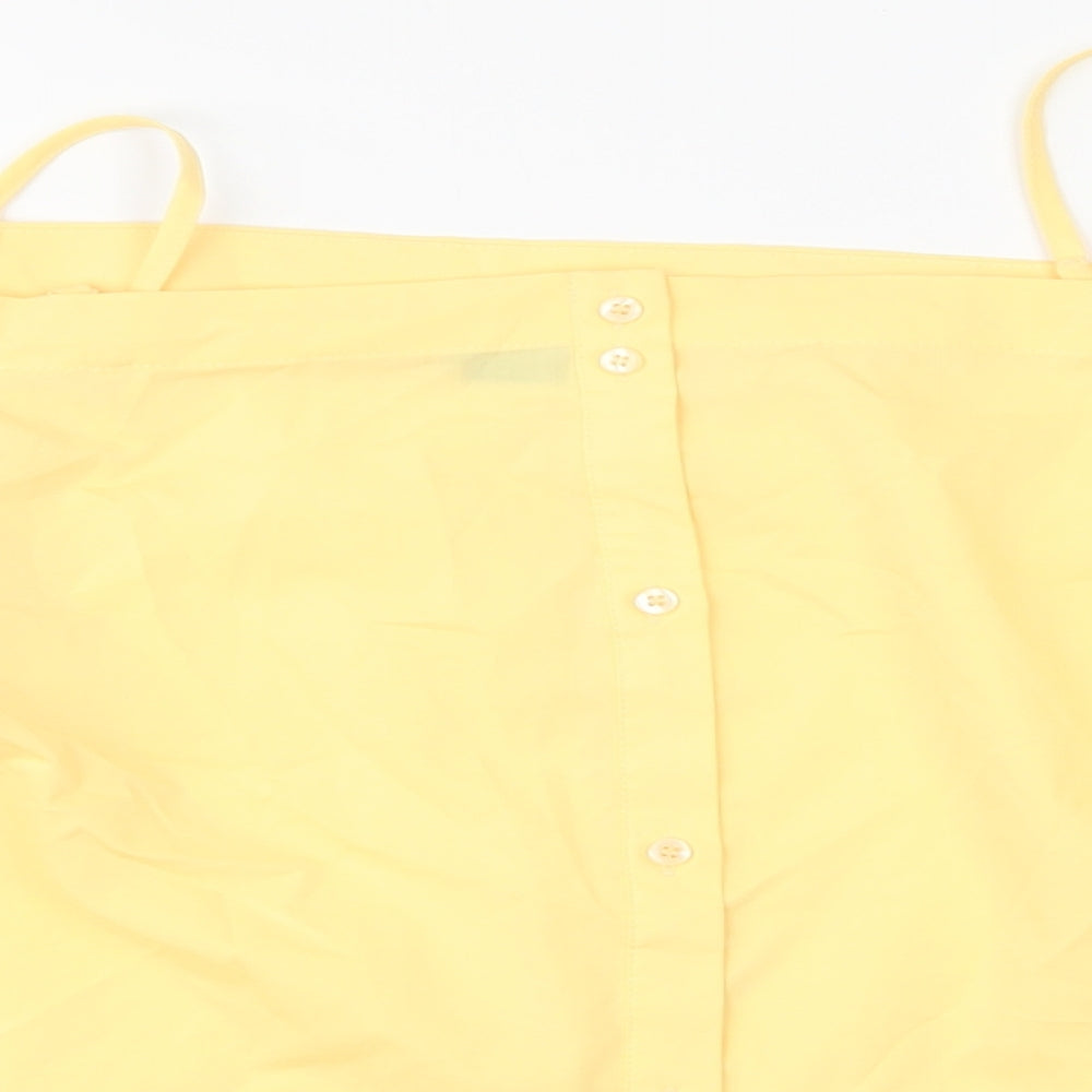 Vera Moda Womens Yellow  Viscose Basic Blouse Size M Boat Neck