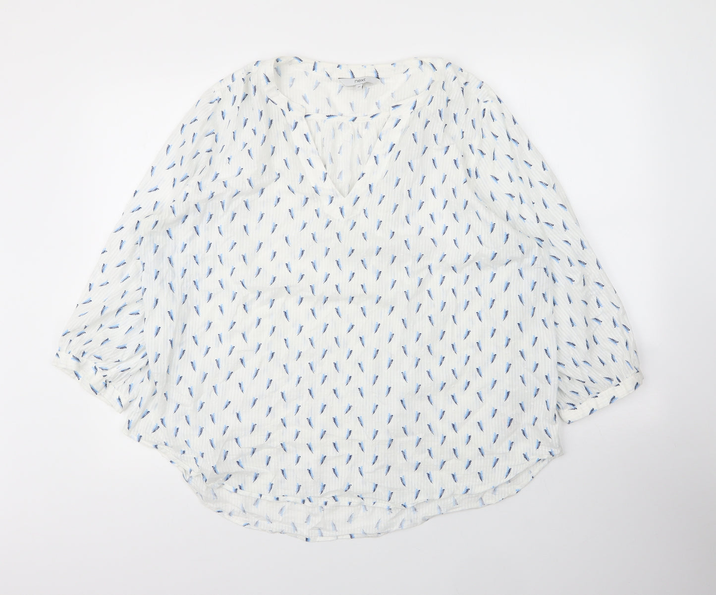 NEXT Womens White  Cotton Basic Blouse Size 20 Round Neck