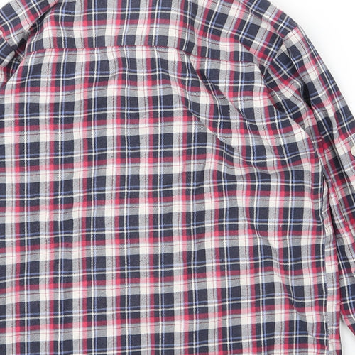 Bienzoe Boys Red Plaid Cotton Basic Button-Up Size 5 Years Collared Button