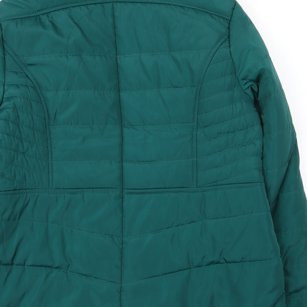 M&Co Womens Green   Puffer Jacket Coat Size 14  Zip