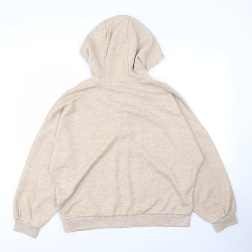 TU Womens Beige  Viscose Pullover Hoodie Size 16