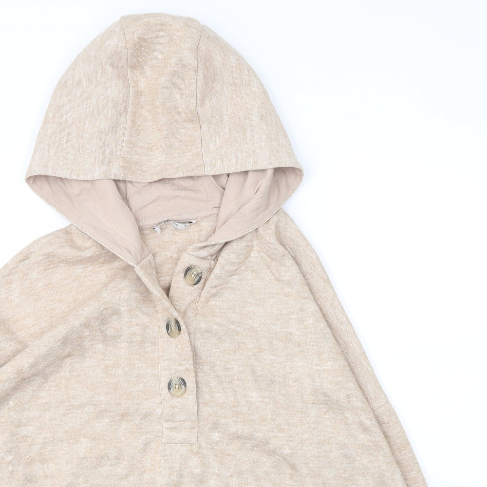 TU Womens Beige  Viscose Pullover Hoodie Size 16