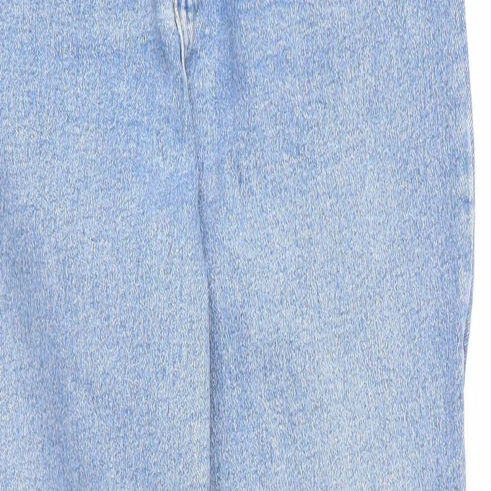 BHS Womens Blue  Cotton Straight Jeans Size 16 L30 in Regular Zip