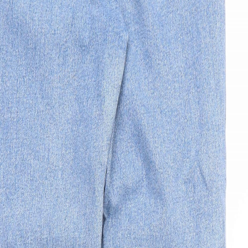 BHS Womens Blue  Cotton Straight Jeans Size 16 L30 in Regular Zip