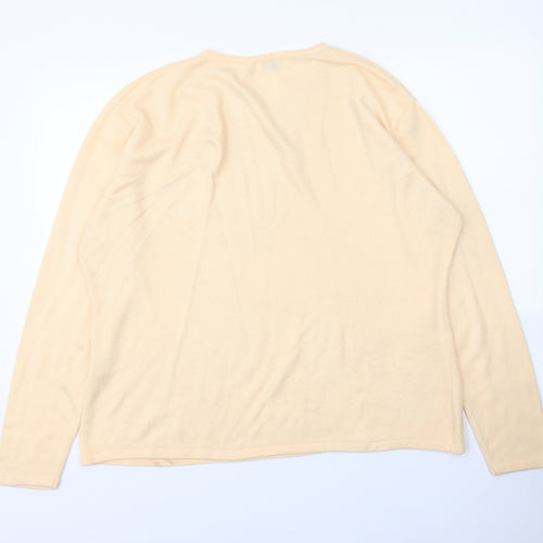 Bonmarché Womens Orange V-Neck  Acrylic Pullover Jumper Size XL
