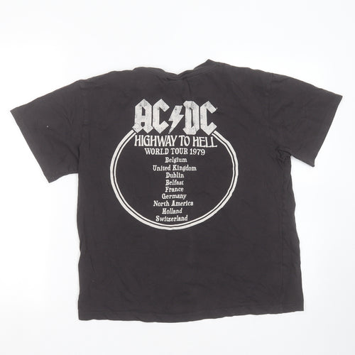 H&M Womens Grey  Cotton Basic T-Shirt Size S Round Neck - ACDC