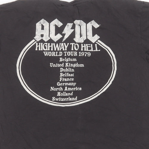 H&M Womens Grey  Cotton Basic T-Shirt Size S Round Neck - ACDC