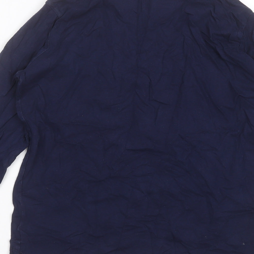 F&F Boys Blue Solid Cotton  Pyjama Top Size 13-14 Years   - polar bear
