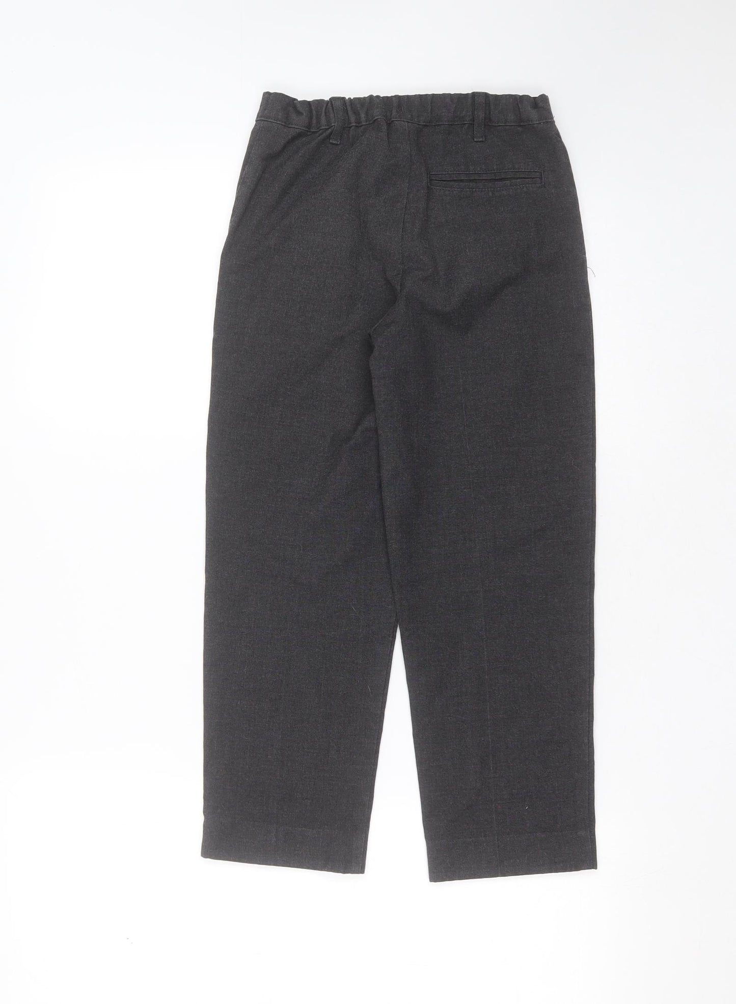 TU Boys Grey  Polyester  Trousers Size 8 Years  Regular Zip - school